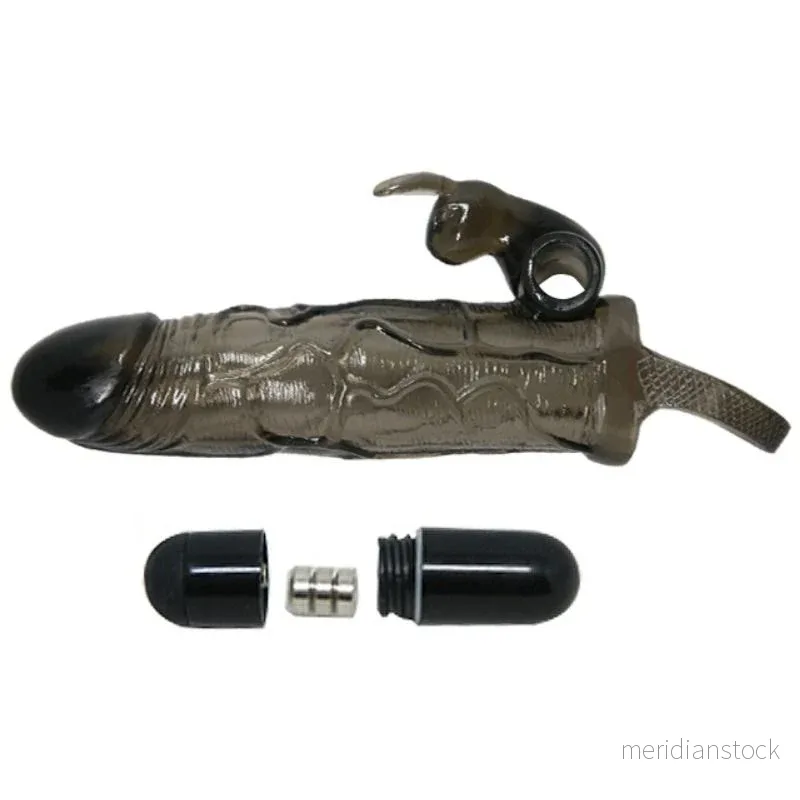 BAILE - BRAVE MAN PENIS COVER WITH RABBIT BLACK 16.5 CM - Bild 3