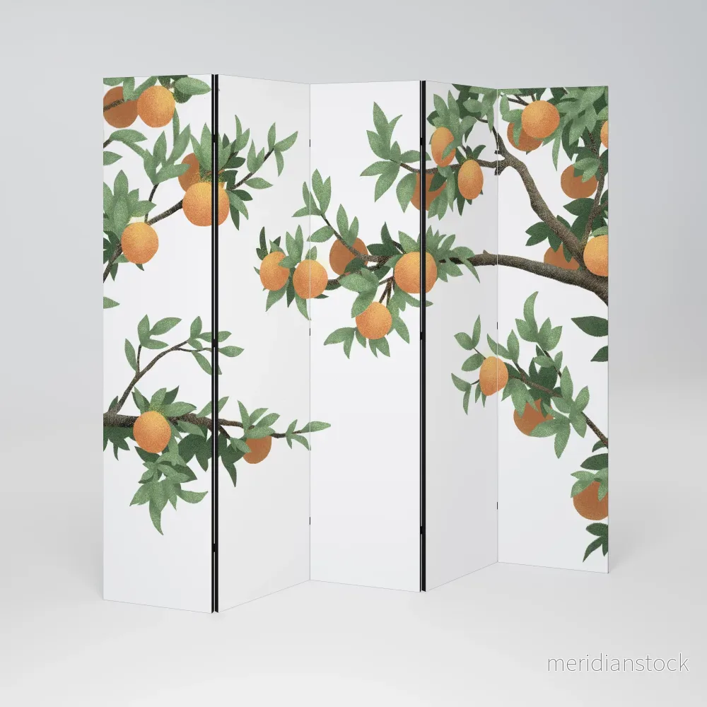 GORGEOUS ORANGE Dekorativ rumsavdelare – 5 paneler