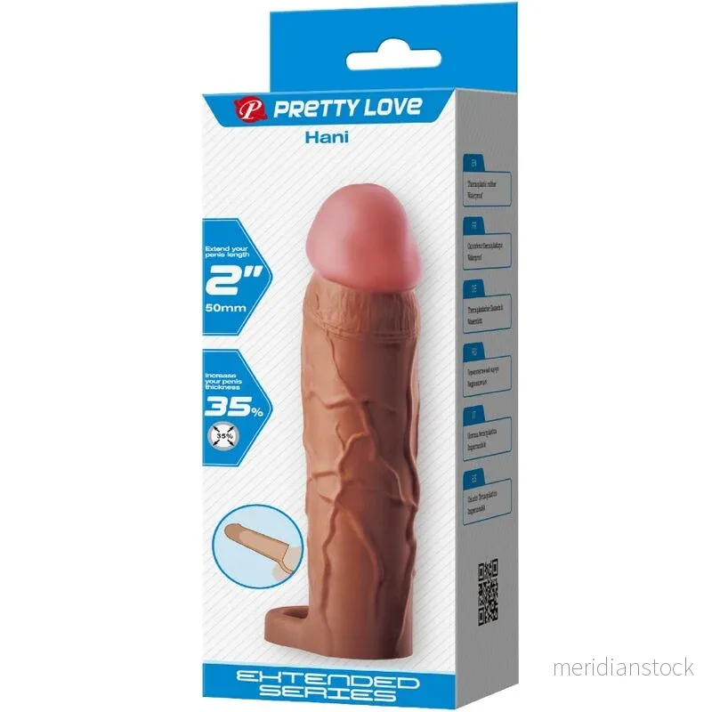 PRETTY LOVE - HANI PENIS SLEEVE WITH 5 CM EXTENSION MULATTO - Bild 3