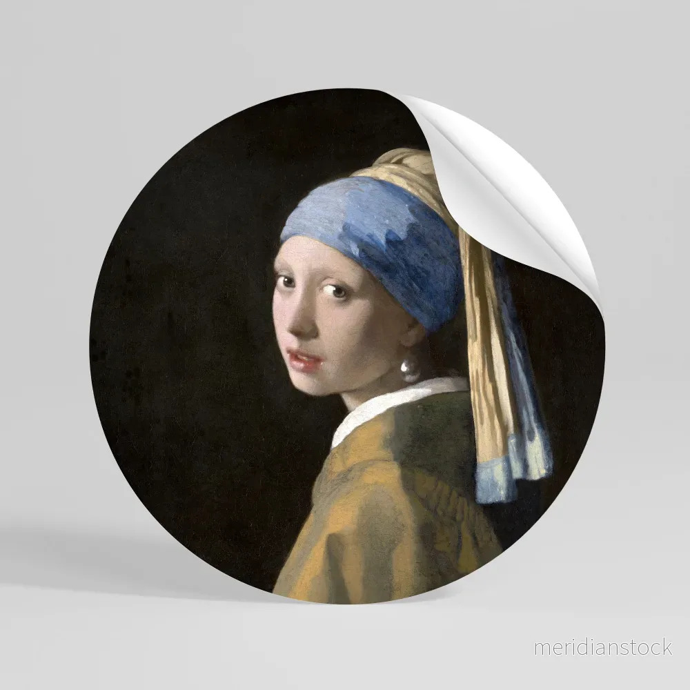 GIRL WITH A PEARL EARING Rund väggdekal