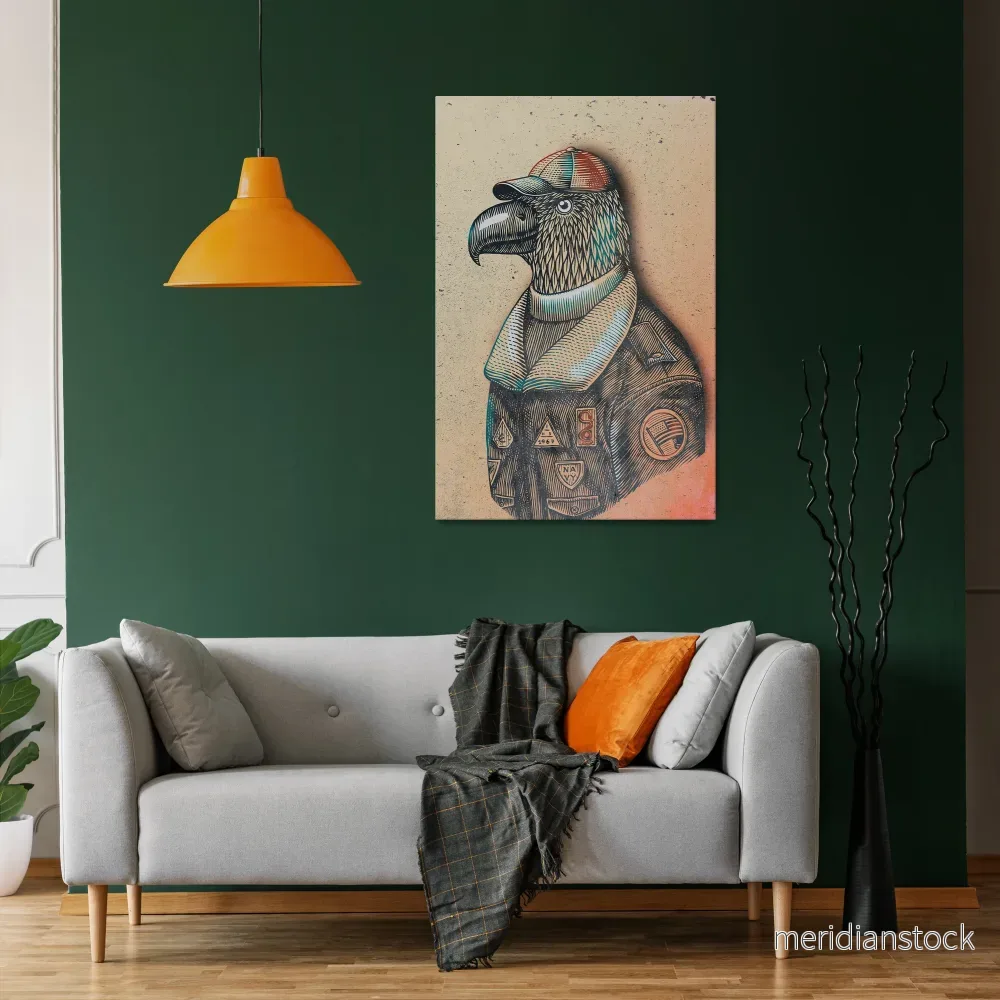 FEATHERED FASHIONISTA Vertical Canvas Print - Bild 2