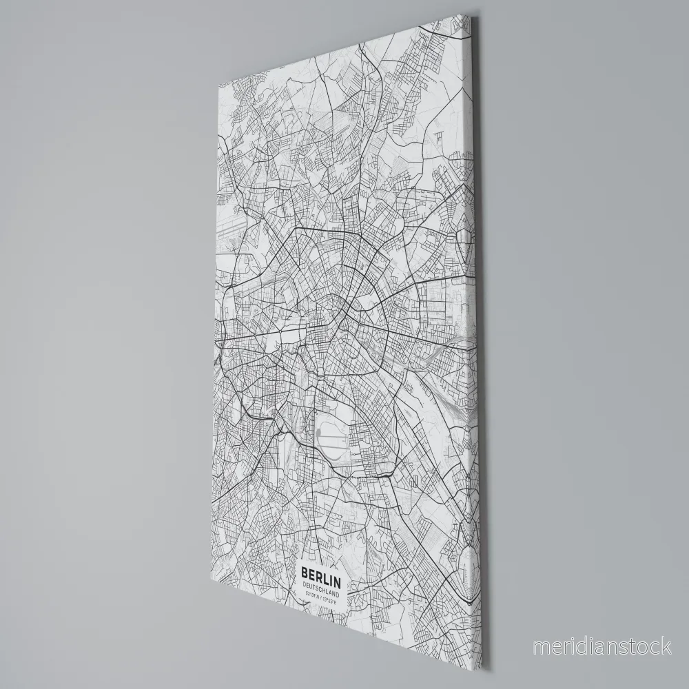 BERLIN PLAN Vertical Canvas Print - Bild 3