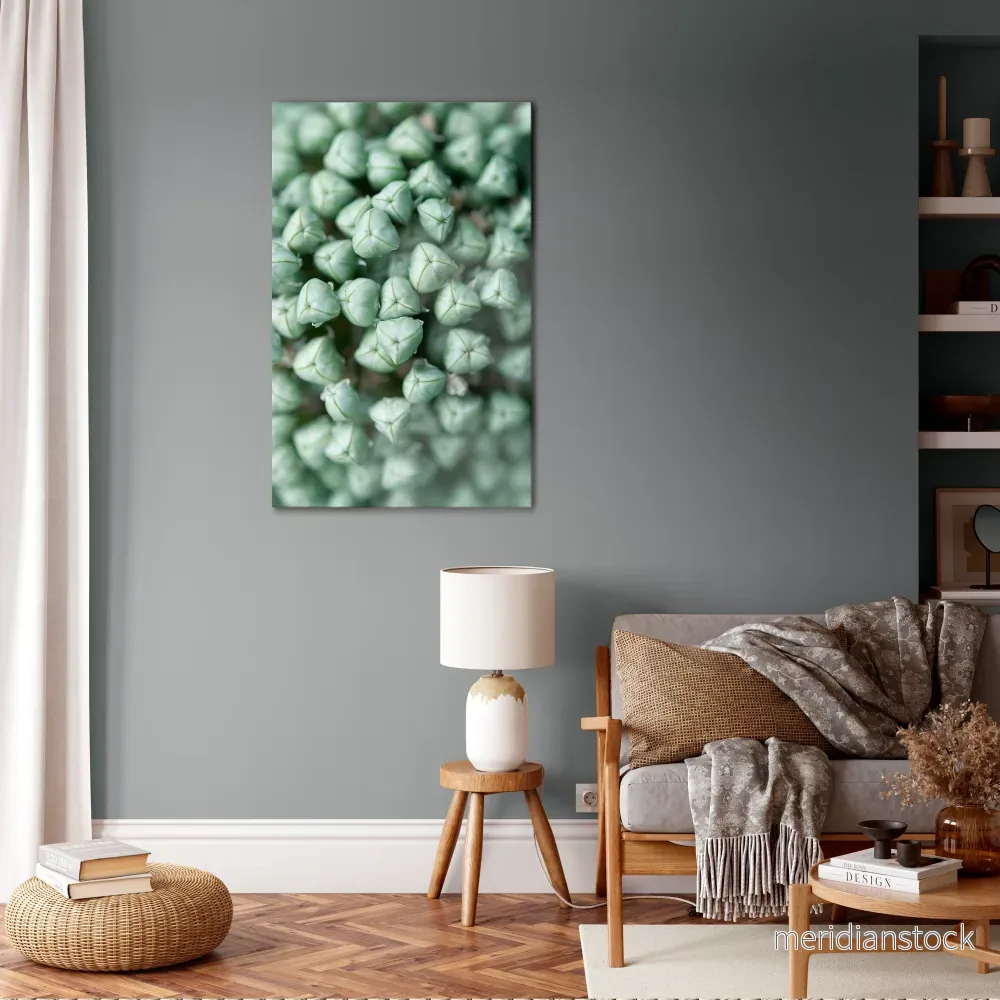 TEXTURED GREEN TIDBITS Vertical Canvas Print
