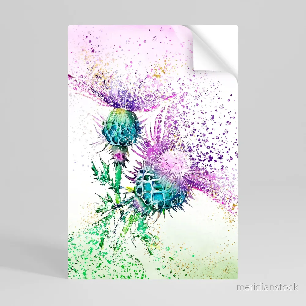 COLORFUL THISTLE DANCE Självhäftande Vertikal Poster - Bild 2