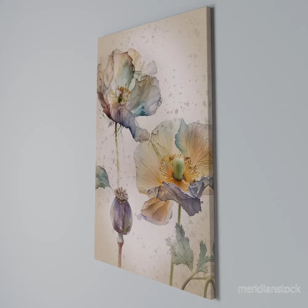 SOFTEN POPPY Vertical Canvas Print - Bild 3