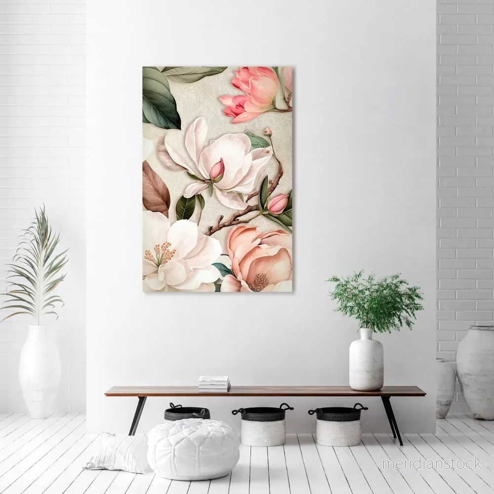 FLORAL GRACE Vertical Canvas Print - Bild 2