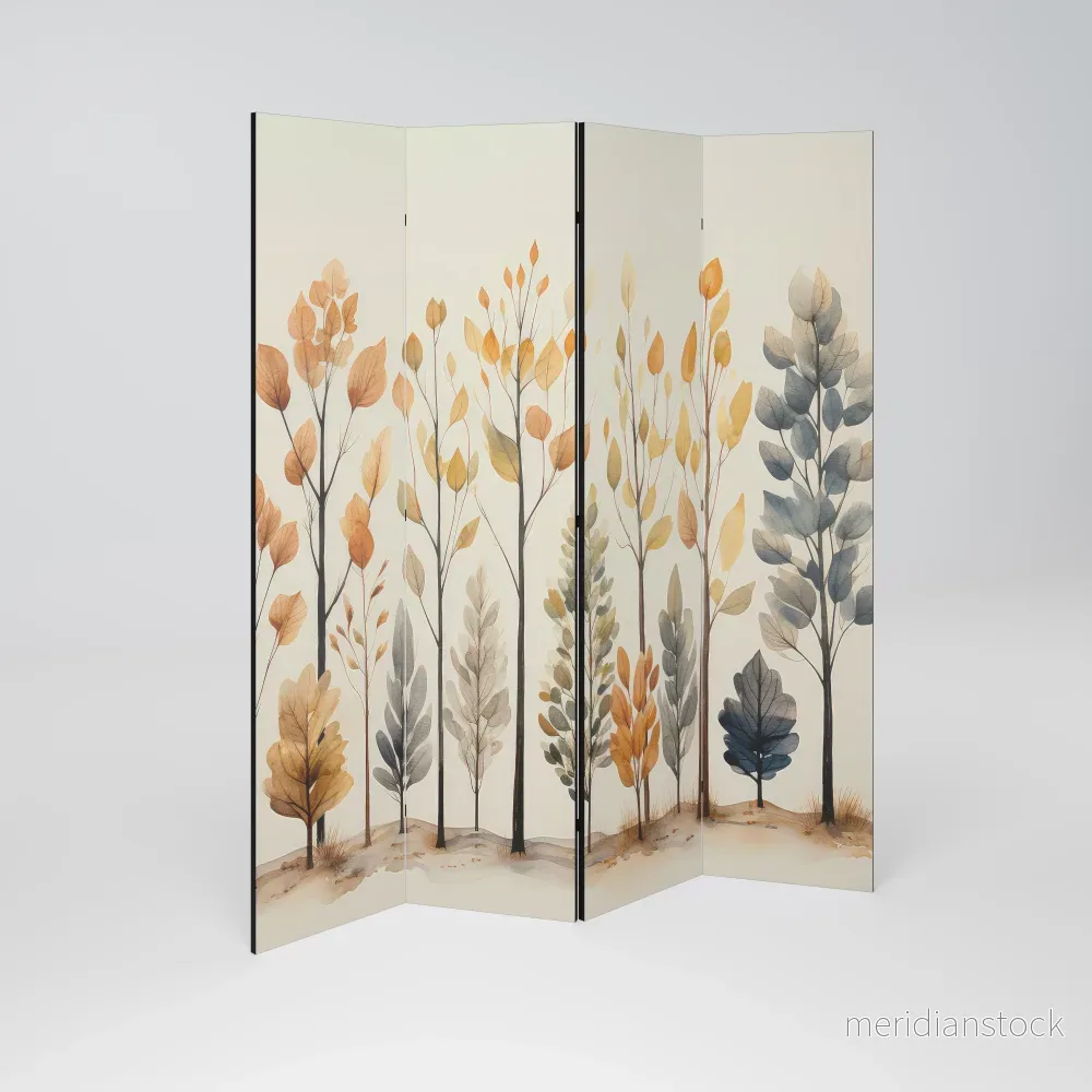 AUTUMN FOREST Rumsavdelare 4 paneler
