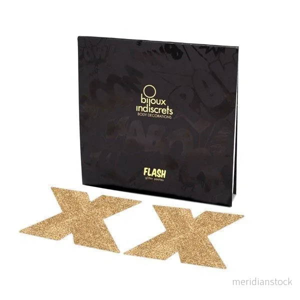 BIJOUX - INDISCRETS FLASH CROSS GOLD NIPPLE COVERS - Bild 2