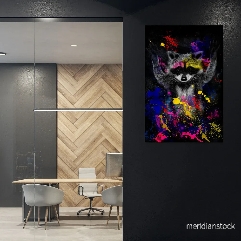 RACCOON ARTISTRY Vertical Canvas Print - Bild 2