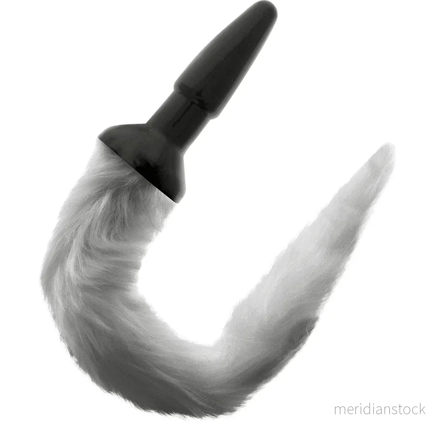 DARKNESS - SILICONE ANAL PLUG WITH GRAY TAIL - Bild 2