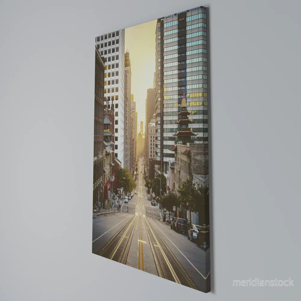SUNSET CITYSCAPE SYMPHONY Vertical Canvas Print - Bild 3