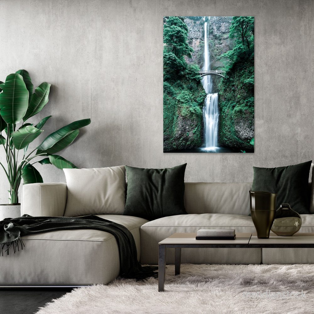 MYSTICAL WATERSCAPE BRIDGE Vertical Canvas Print MYSTICAL WATERSCAPE BRIDGE Vertical Canvas Print
