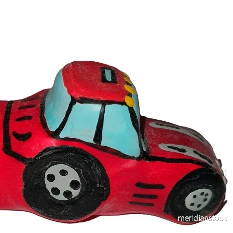 CONDOMERIE - HANDPAINTED NOVELTY CONDOMS TRACTOR RED XL