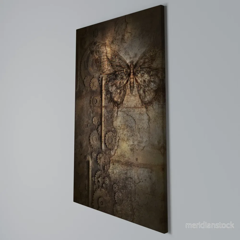 MECHANICAL BUTTERFLY Vertical Canvas Print - Bild 3