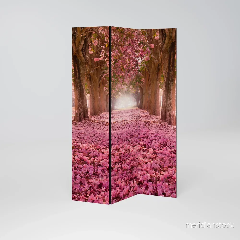 BLOSSOMING PATHWAYS Dekorativ rumsavdelare – 3 paneler