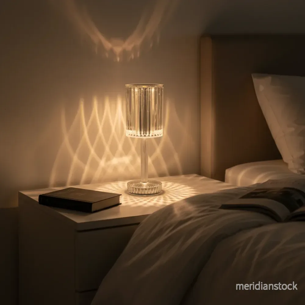 Dimbar kristallbordslampa - Crystalique
