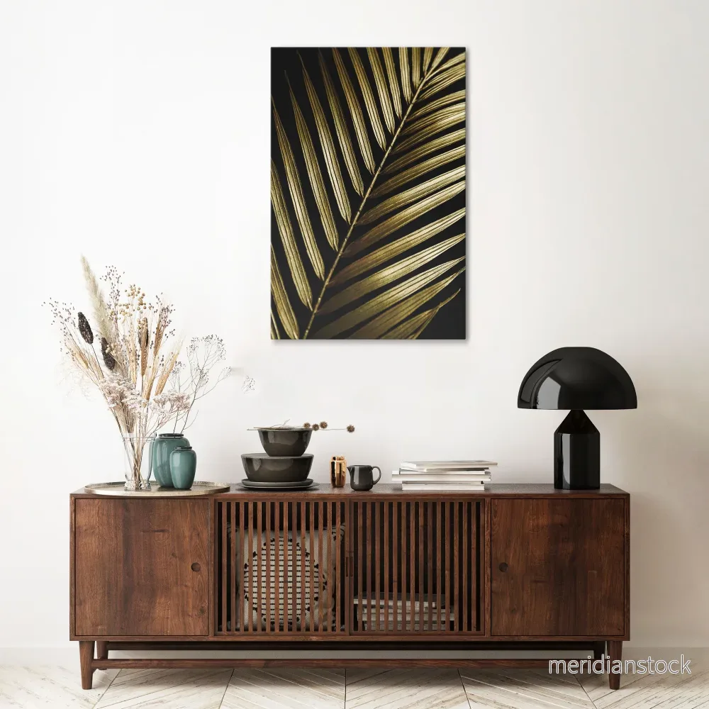 TWILIGHT PALM LIGHT Vertical Canvas Print - Bild 2