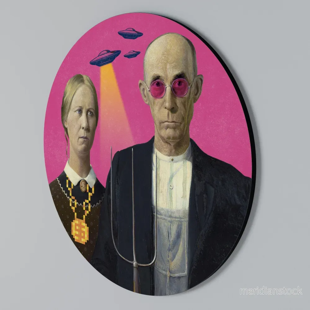 AMERICAN GOTHIC ALIEN Rund väggdekor - Bild 2