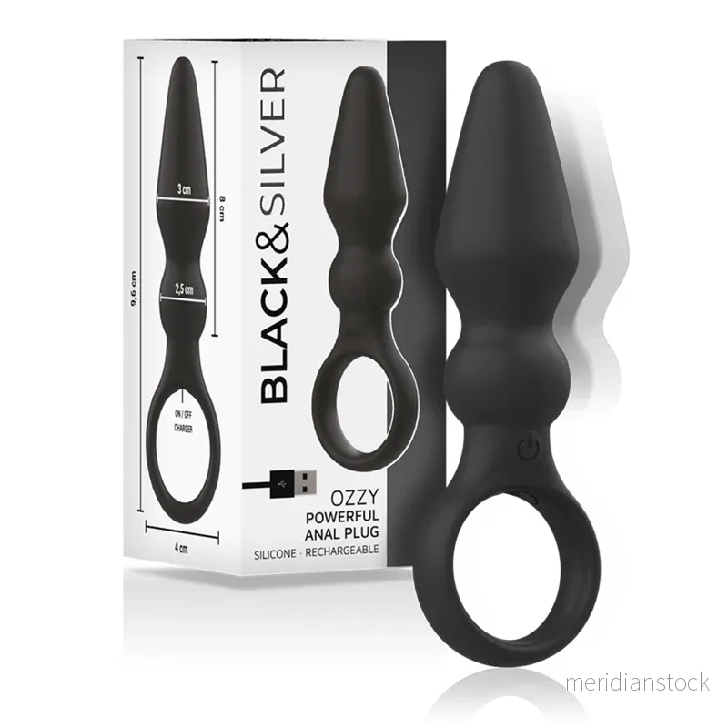 BLACK&SILVER - OZZY POWERFUL SILICONE ANAL PLUG