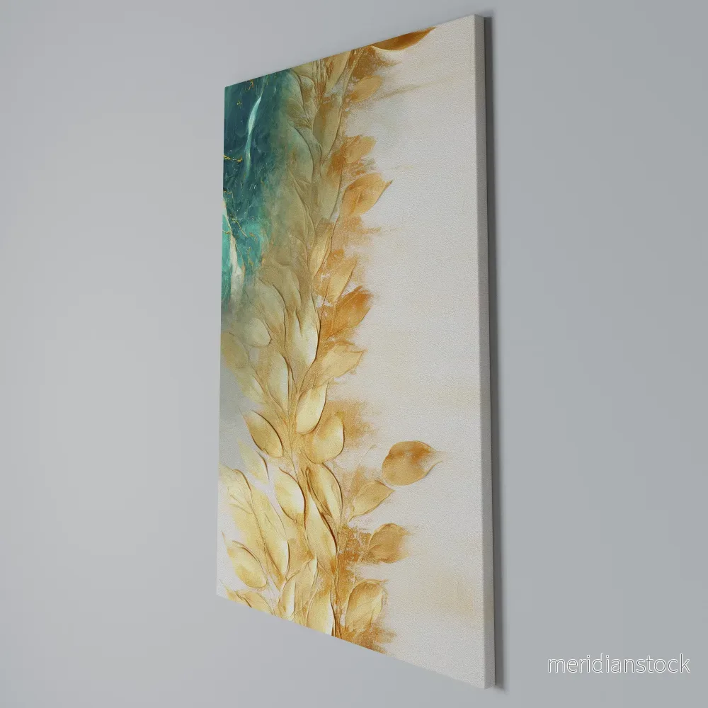 LEAVES IN RADIANCE Vertical Canvas Print - Bild 3