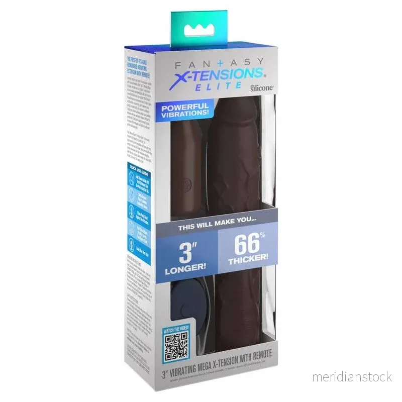 FANTASY X- TENSIONS - PIPEDREAMS SLEEVE 22,86 CM + 7,62 CM PLUG REMOTE BROWN - Bild 2