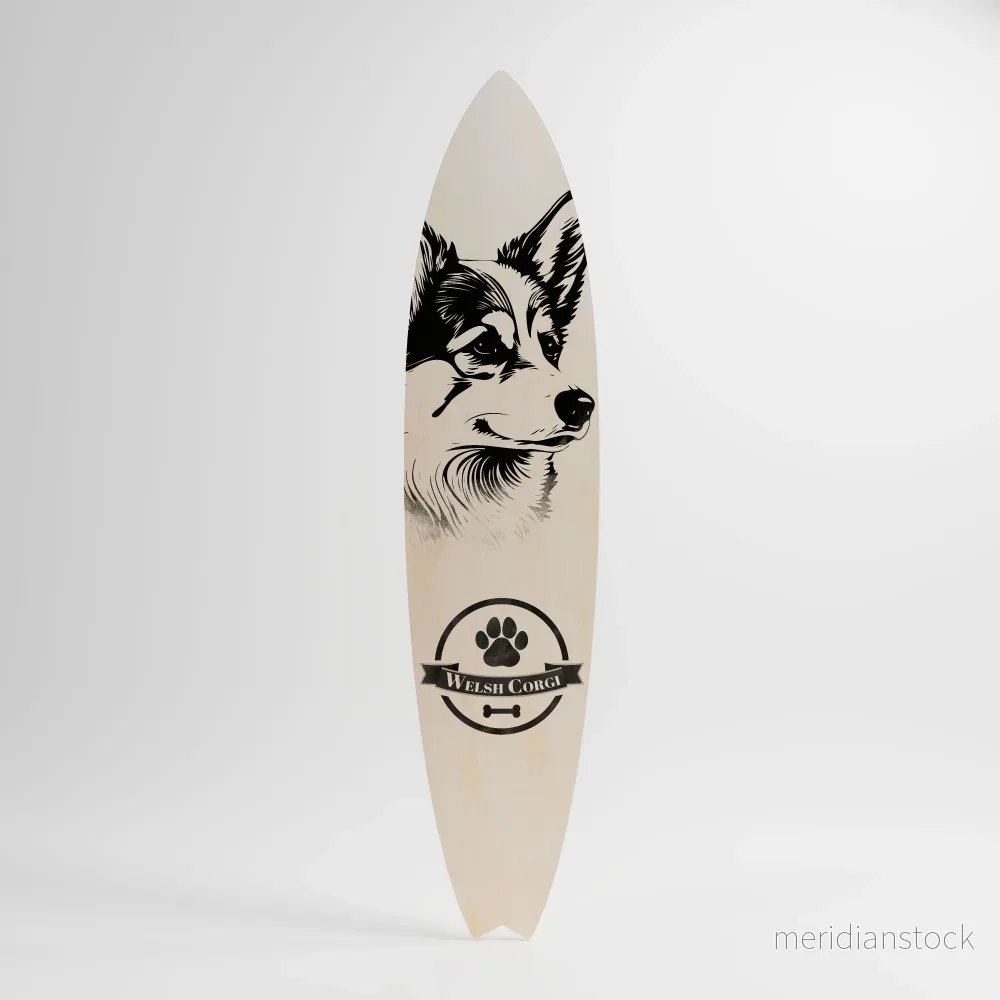 WELSH CORGI PEMBROKE Dekorativ Surfbräda - Bild 3