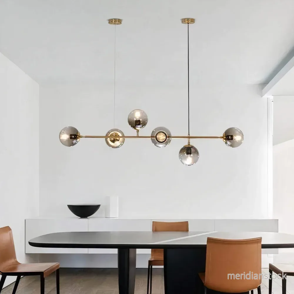 Ljuskrona London Loft – minimalistisk pendellampa med glaskulor
