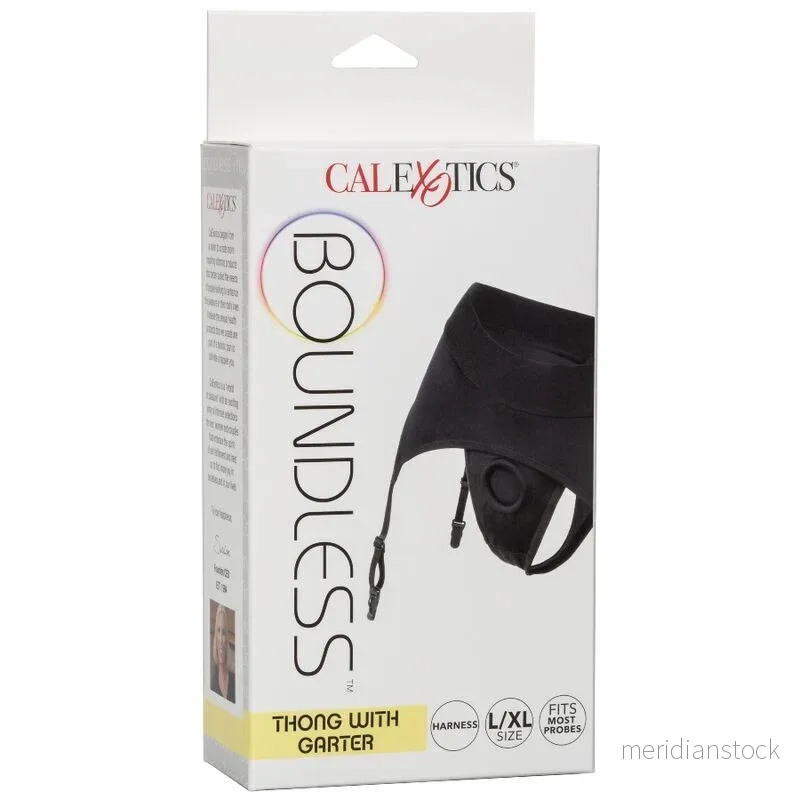 CALEXOTICS - BOUNDLESS THONG WITH GARTER L/XL