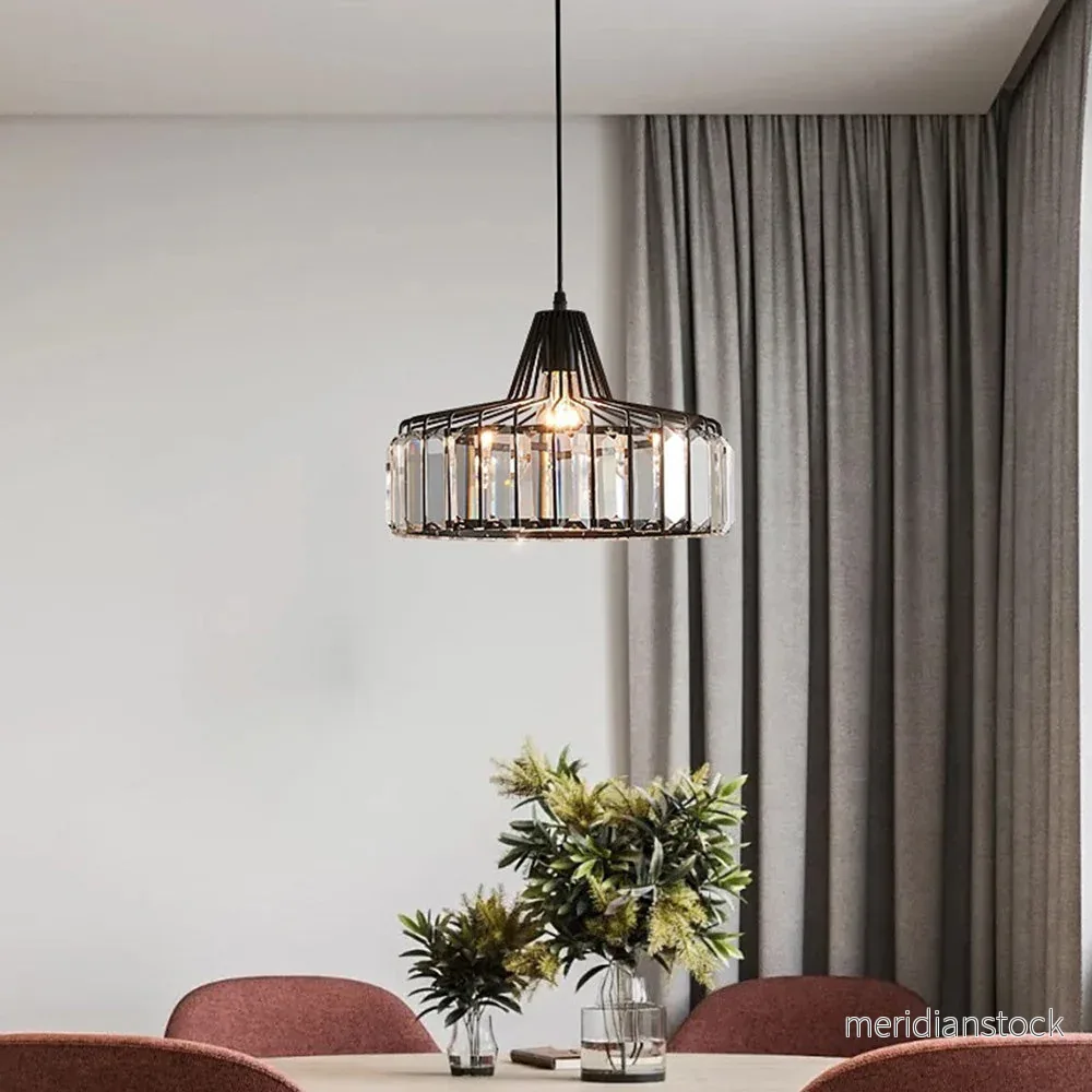 Pendellampa i svart kristall – modern taklampa - Bild 3
