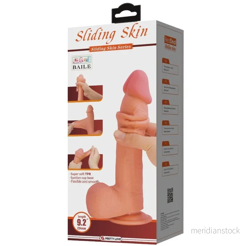 PRETTY LOVE - SLIDING SKIN SERIES REALISTIC DILDO WITH SLIDING SKIN SUCTION CUP BROWN 23.4 CM - Bild 2