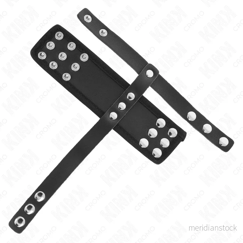 KINK - LEATHER PENIS CAGE RING WITH ADJUSTABLE COATED BALL DIVIDER STRAP - Bild 2