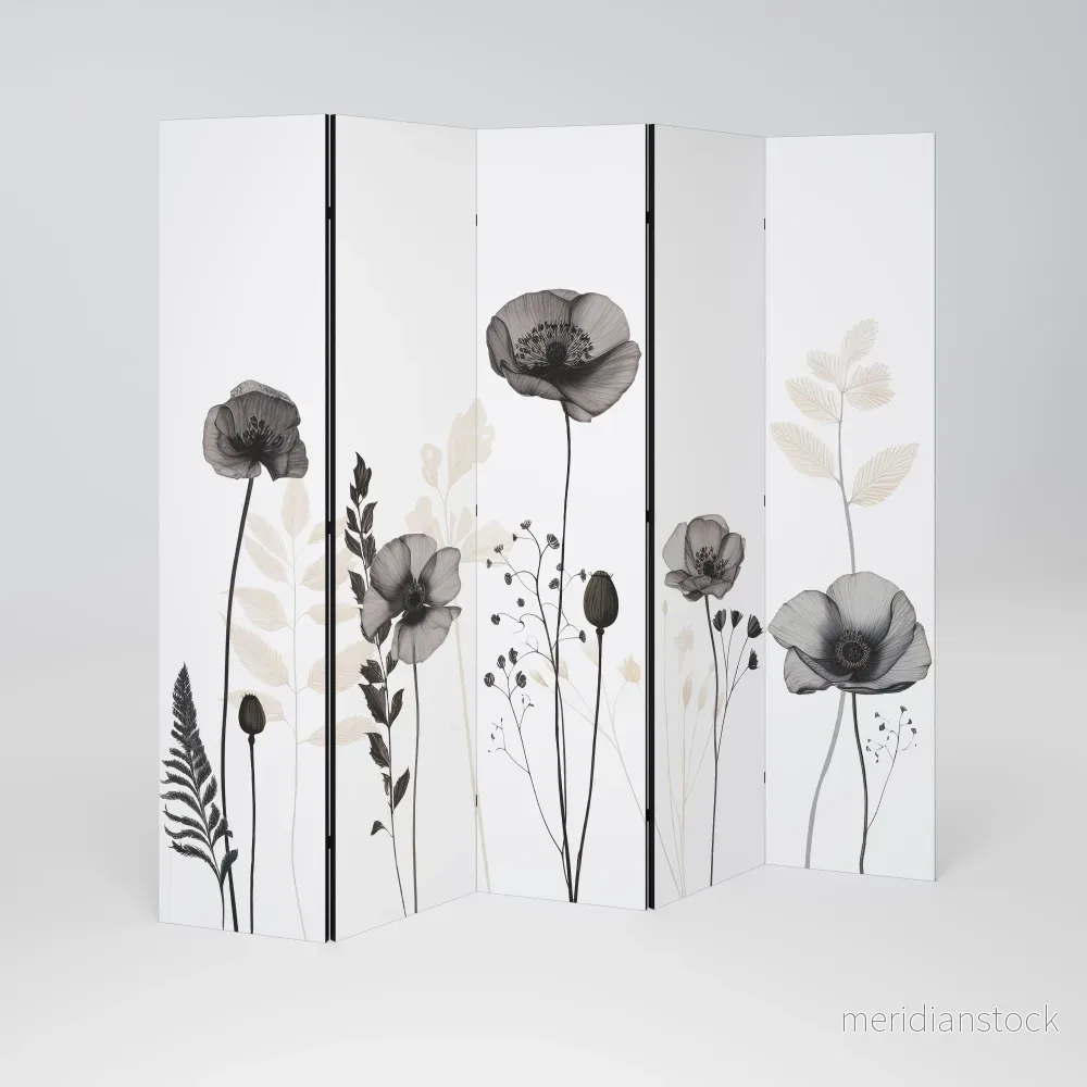 POPPY ALLURE Dekorativ rumsavdelare – 5 paneler