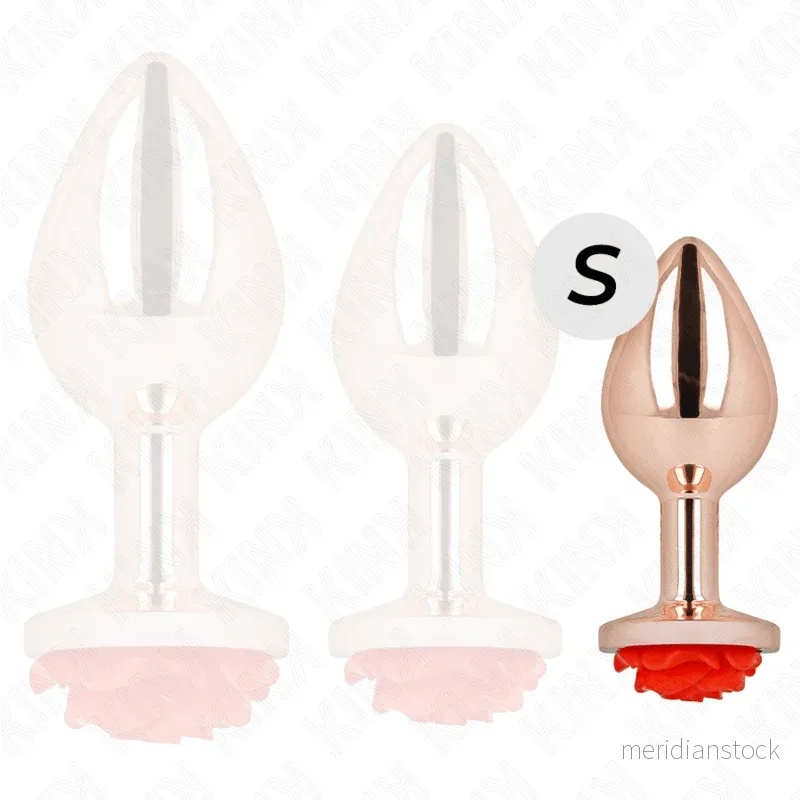KINK - PINK GOLD ANAL PLUG WITH RED ROSE S - Bild 3