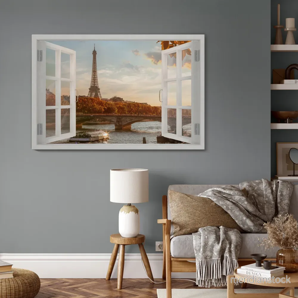EIFFEL WINDOW WHISPERS Horizontal Canvas Print - Bild 2