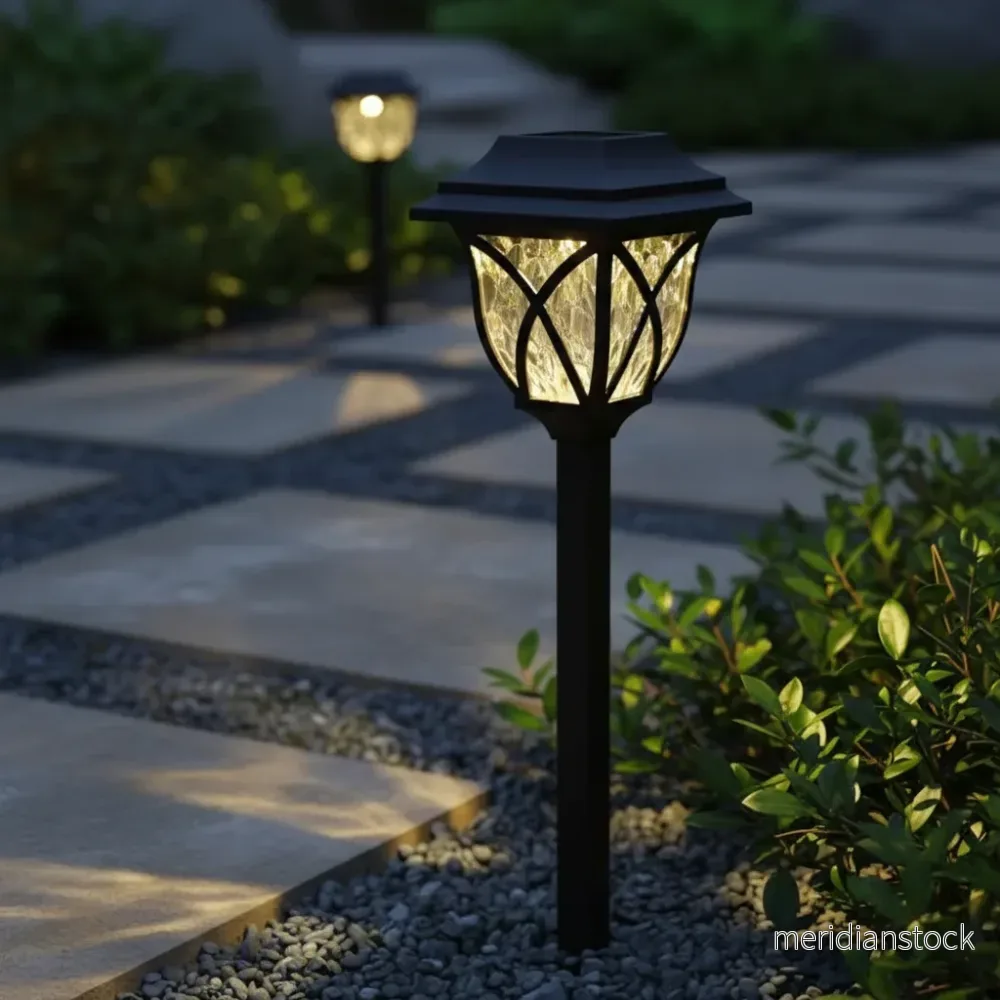 Solarledlampa av rostfritt stål och plast - SunPathia