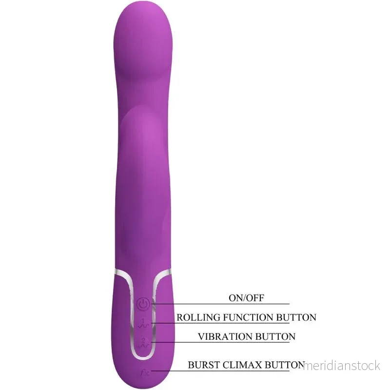 PRETTY LOVE - 4 IN 1 MULTIFUNCTION VIBRATOR & STIMULATOR PURPLE