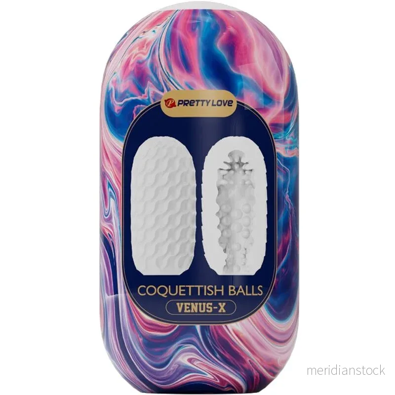PRETTY LOVE - COQUETTISH BALLS SILICONE MALE MASTURBATOR WHITE - Bild 3
