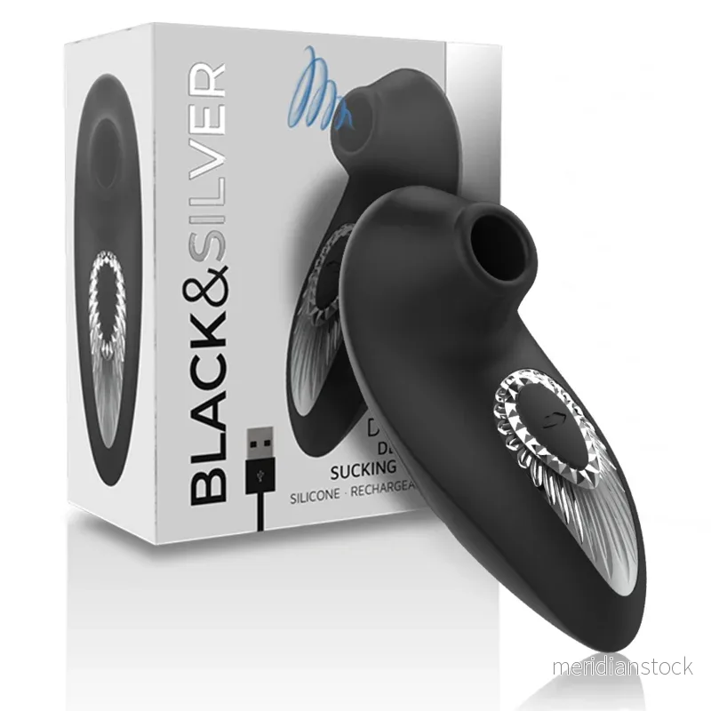 BLACK&SILVER - DRAKE DELUXE SUCKING VIBE RECHARGEABLE SILICONE BLACK