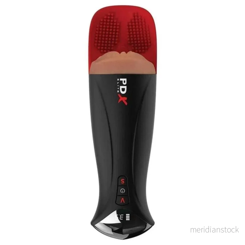 PDX ELITE - FAP-O-MATIC PRO XL AUTOMATIC VIBRATING STROKER BROWN 34.9 CM - Bild 3
