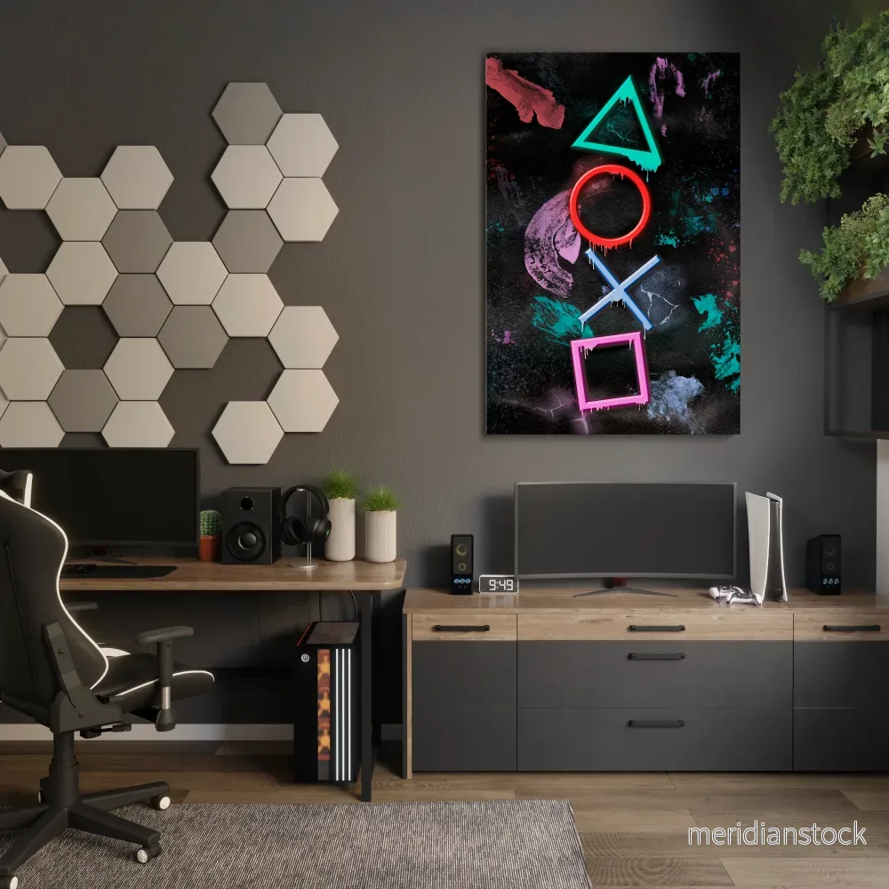 UPRISING NEON ICONS Vertical Canvas Print UPRISING NEON ICONS Vertical Canvas Print