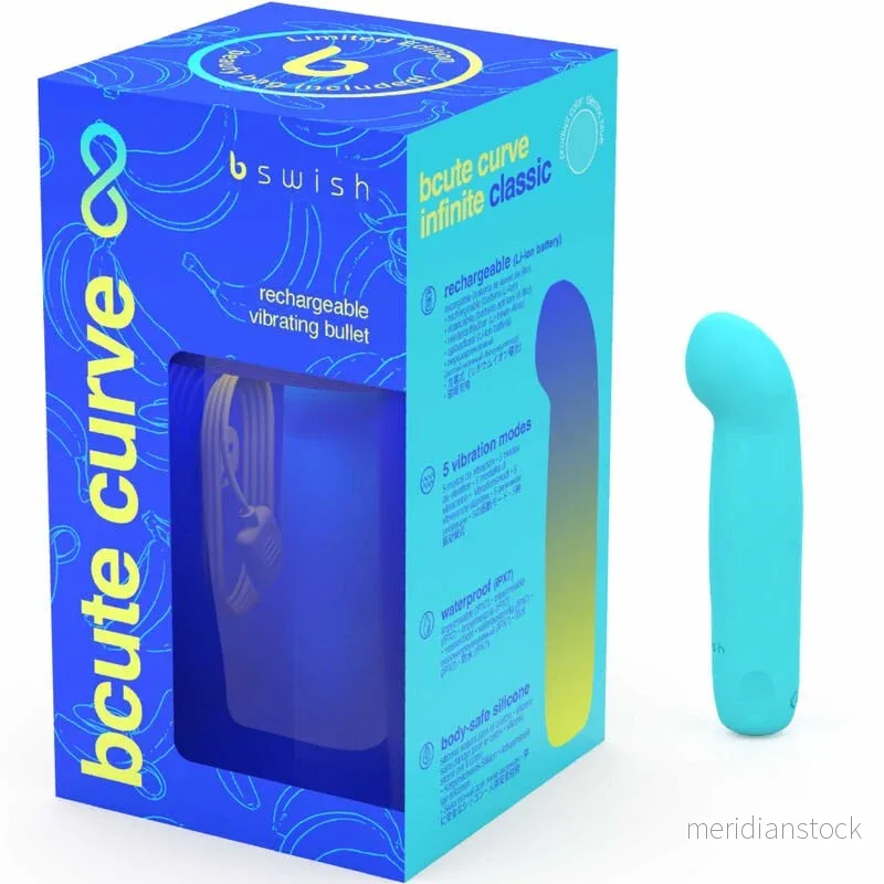 B SWISH - BCUTE CURVE INFINITE CLASSIC LIMITED EDITION BLUE SILICONE RECHARGEABLE VIBRATOR