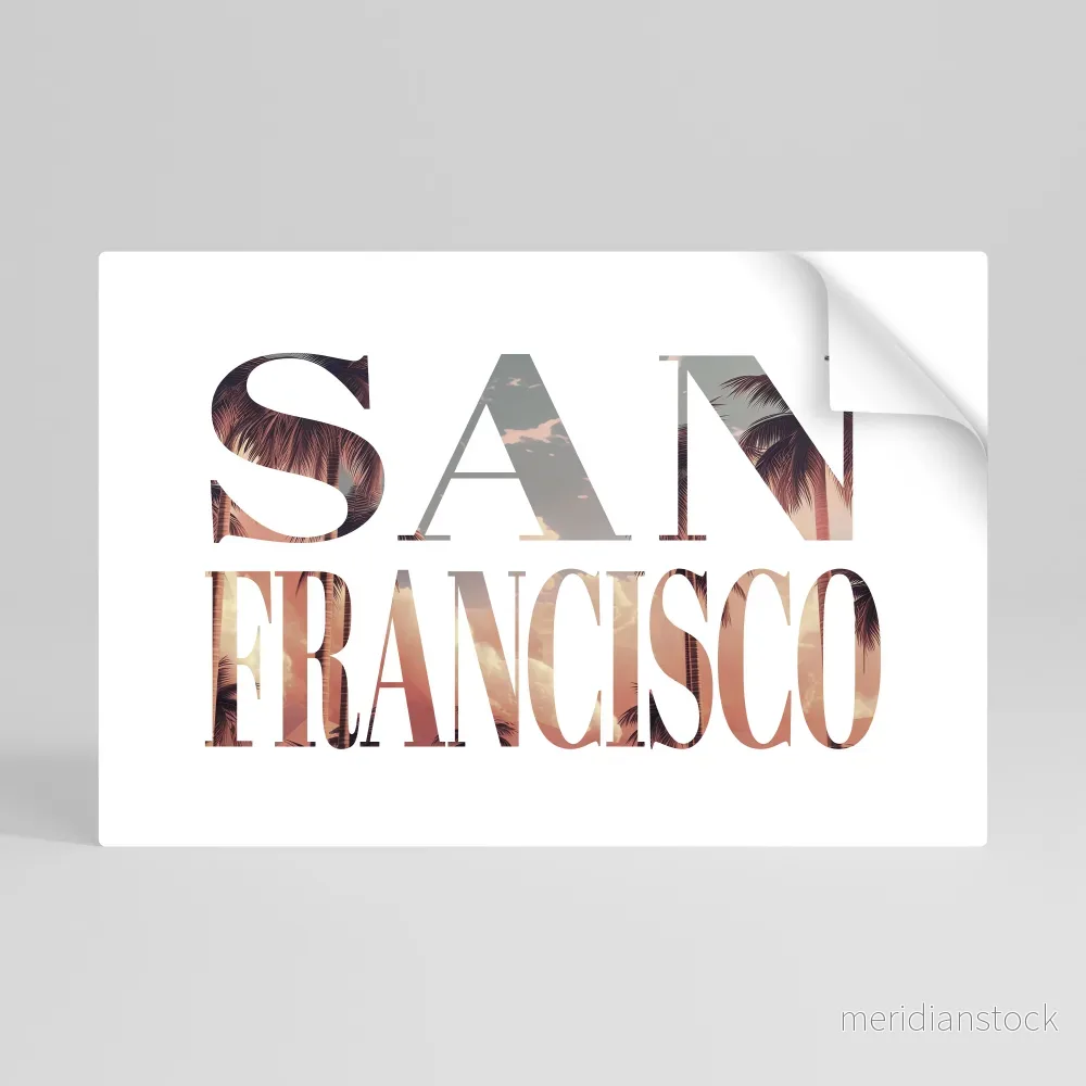SAN FRANCISCO Självhäftande Horisontell Poster SAN FRANCISCO Självhäftande Horisontell Poster
