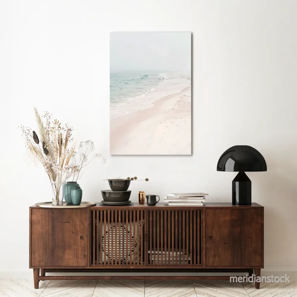 MISTY SHORELINE BLISS Vertical Canvas Print