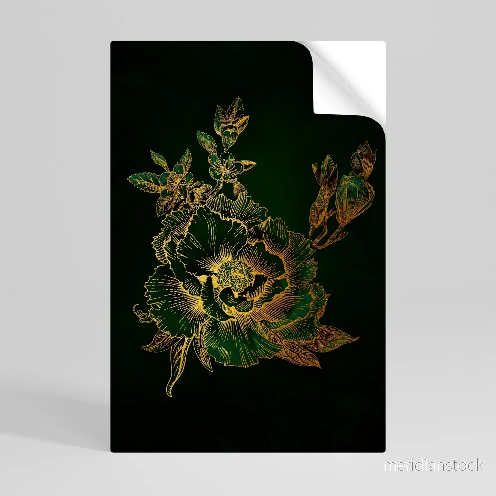 MIDNIGHT FLORAL GLIMMER Självhäftande Vertikal Poster - Bild 3