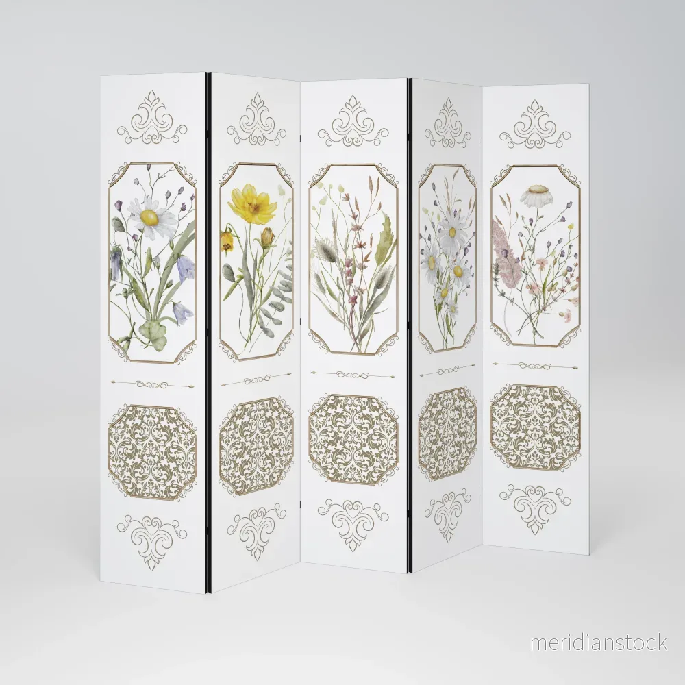 ELEGANT BOTANICAL TAPESTRY Dekorativ rumsavdelare – 5 paneler - Bild 2