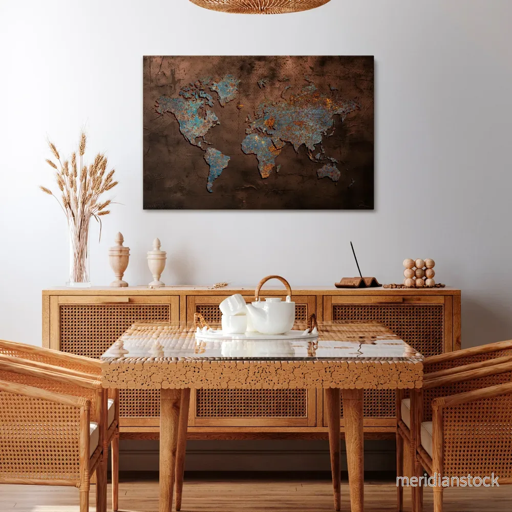 METALLIC MAP OF MEMORIES Horizontal Canvas Print - Bild 2