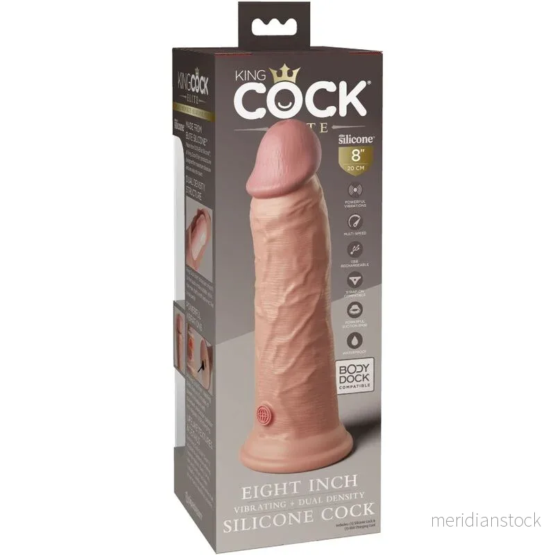 KING COCK - ELITE REALISTIC DILDO VIBRATING & SILICONE 20.3 CM - Bild 2