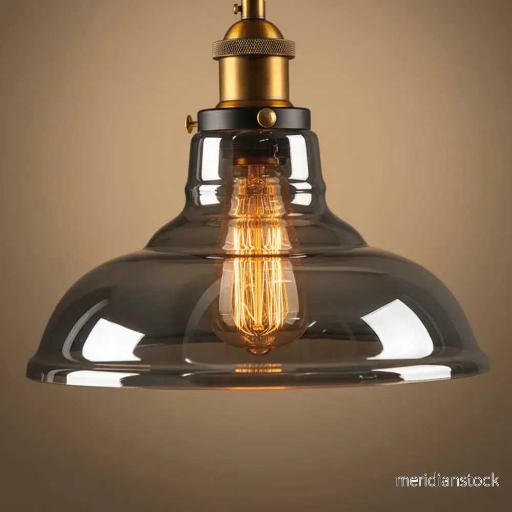 Vintage industriell glas hänglampa - VeloriaLight - Bild 3