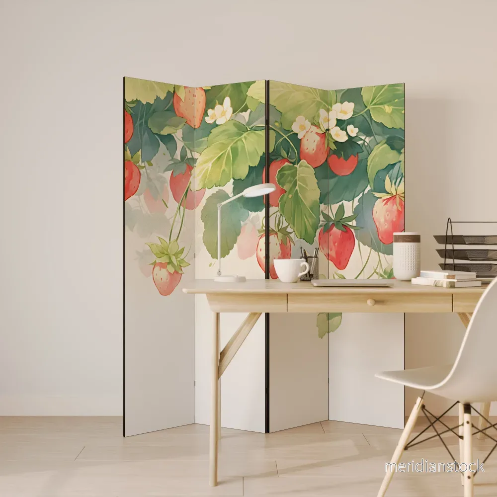 STRAWBERRY DREAMSCAPE Rumsavdelare 4 paneler - Bild 3