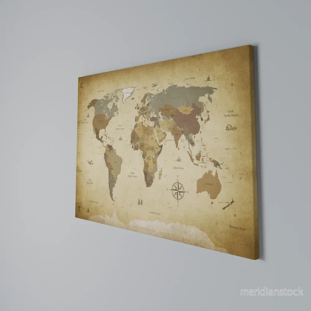 ANCIENT VOYAGER'S MAP Horizontal Canvas Print - Bild 3